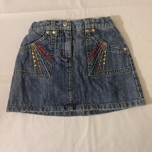 Vintage Gymboree Girls Denim Skirt With Rhinestone Pockets Girls‎ Size 6